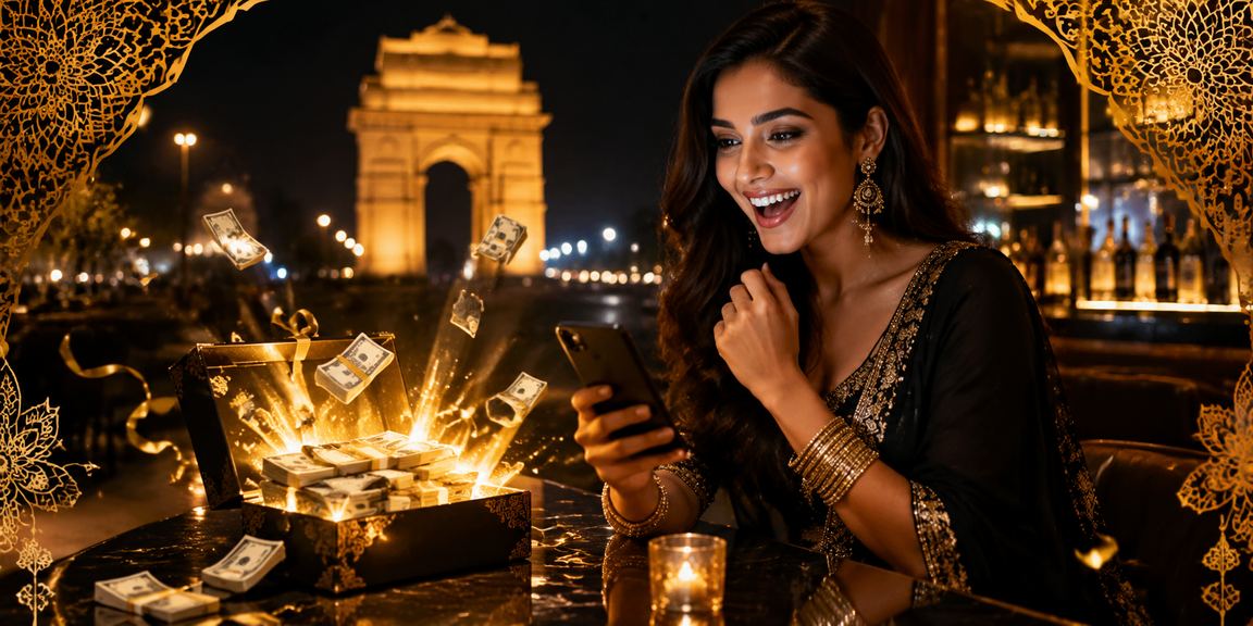 th11 mobile casino app shown by user at India Gate, Delhi